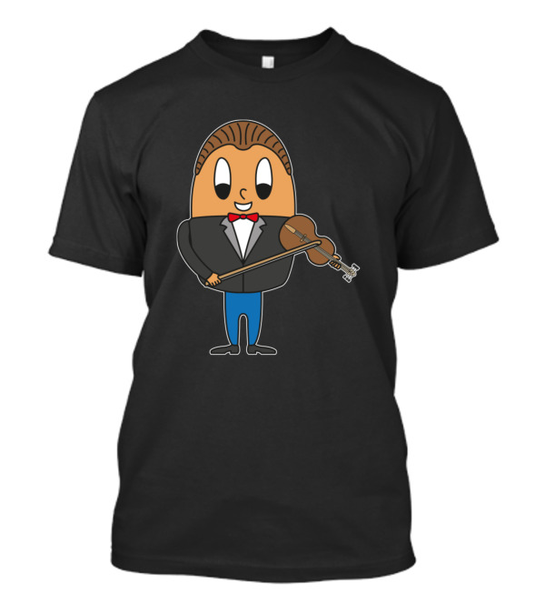 Violinist Egg Cartoon Character Orchestra T-Shirt