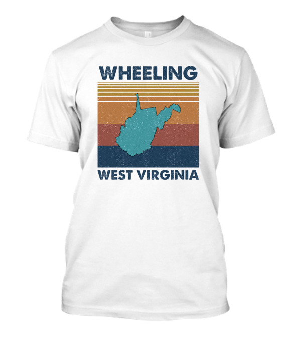 Wheeling West Virginia Retro State Map Vintage Stripes T-Shirt