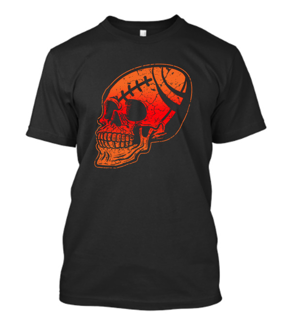 American Football Skull Head Grunge Style Football Helmet Skull T-Shirt