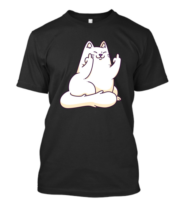 Cat With Middle Finger Gesture Iconic T-Shirt