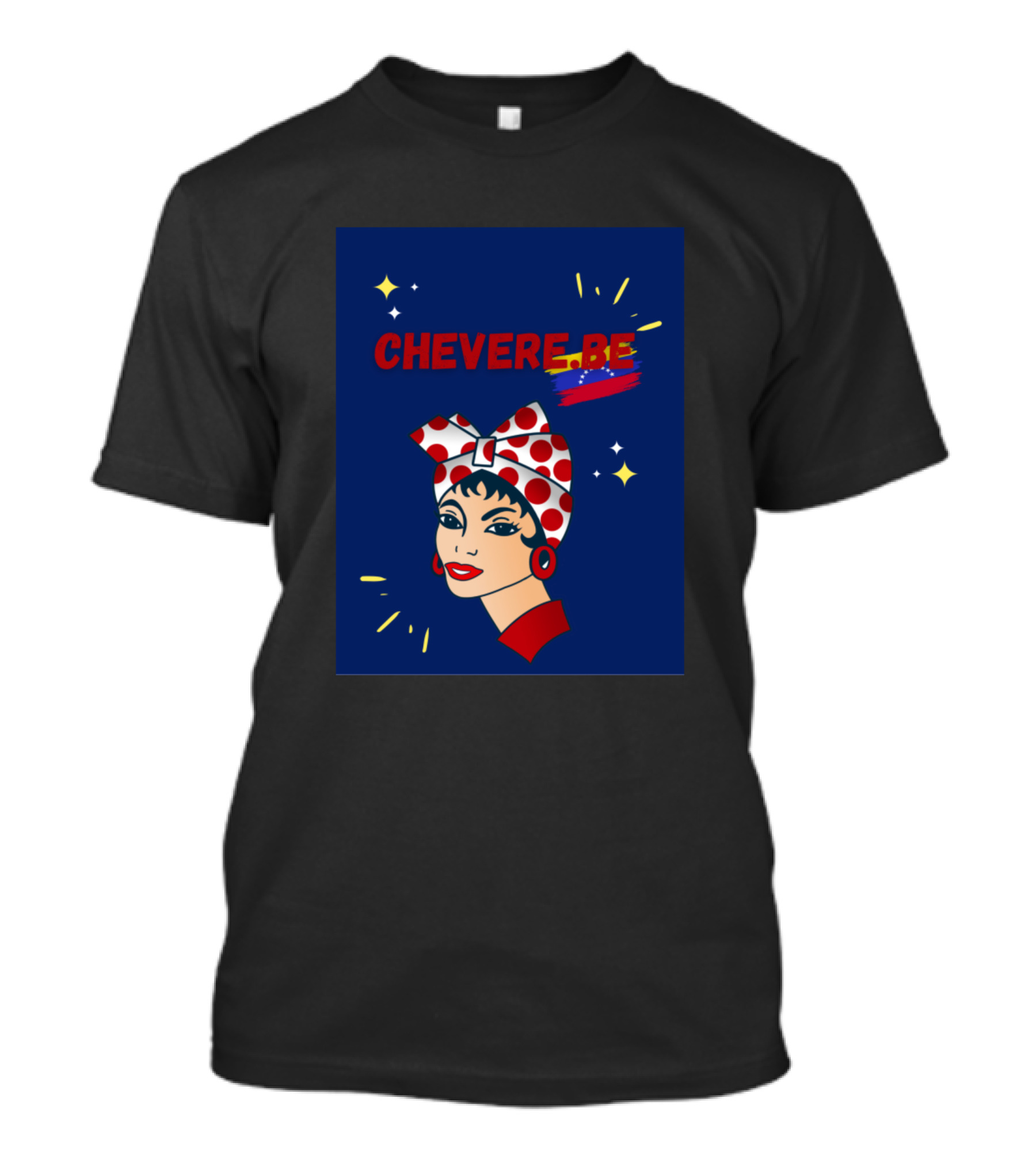CHEVERE BE Pop Art Style With Polka Dot Headscarf T-Shirt