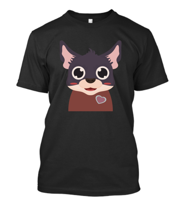 Chihuahua Dog Heart Collar Cute Face T-Shirt