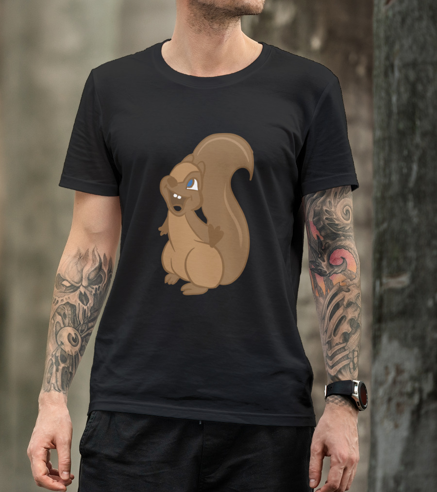 Joyful Brown Squirrel With Blue Eye T-Shirt