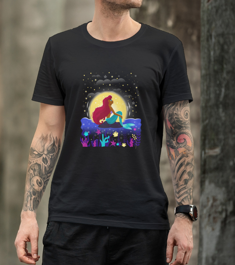 Little Mermaid Under Moonlit Sea Of Wonderful Things T-Shirt