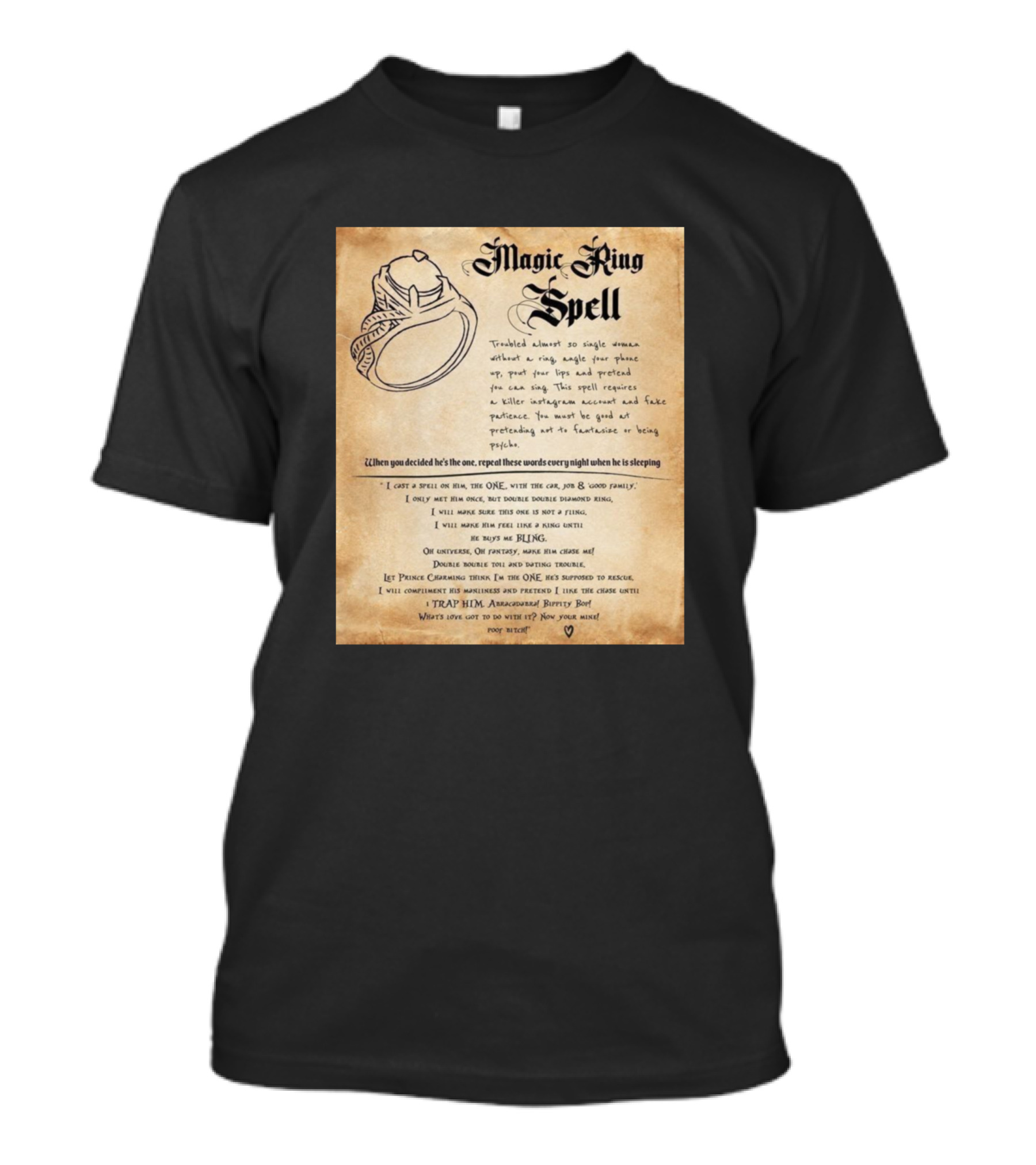 Magic Ring Spell Trapping Amorous Beauty Secret T-Shirt