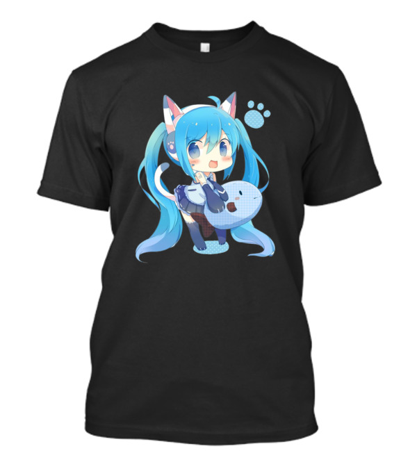 Miku Chibi Neko Paws T-Shirt