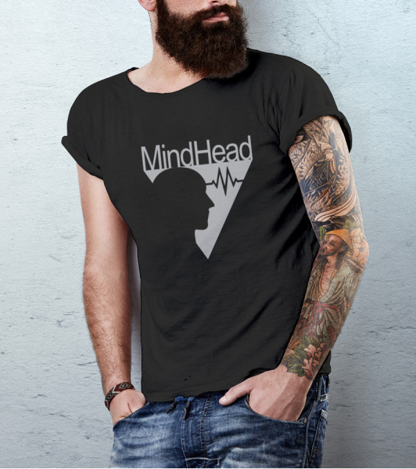 Mindhead Triangle Silhouette With Brainwave Line T-Shirt