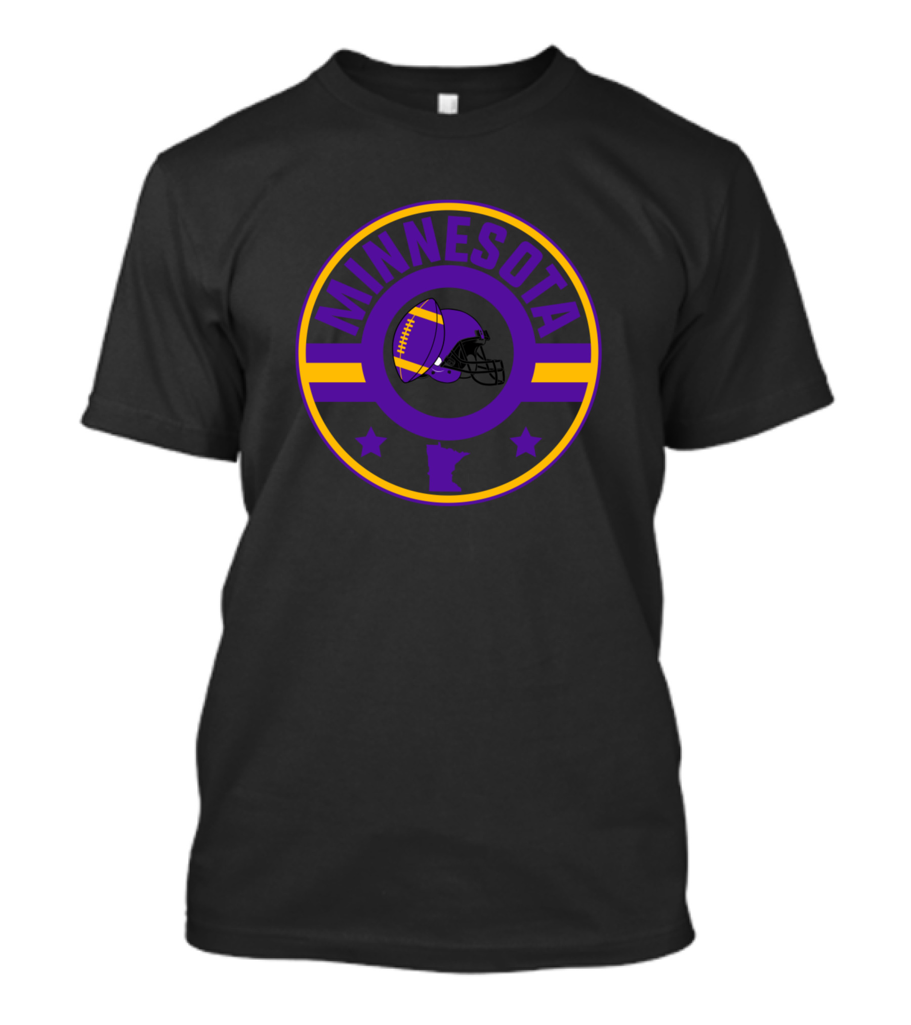 Minnesota Football Fan Helmet Map Stars Iconic Purple Gold T-Shirt