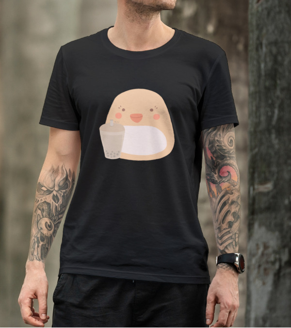 Mochi Duck With Boba Milk Tea Cup T-Shirt