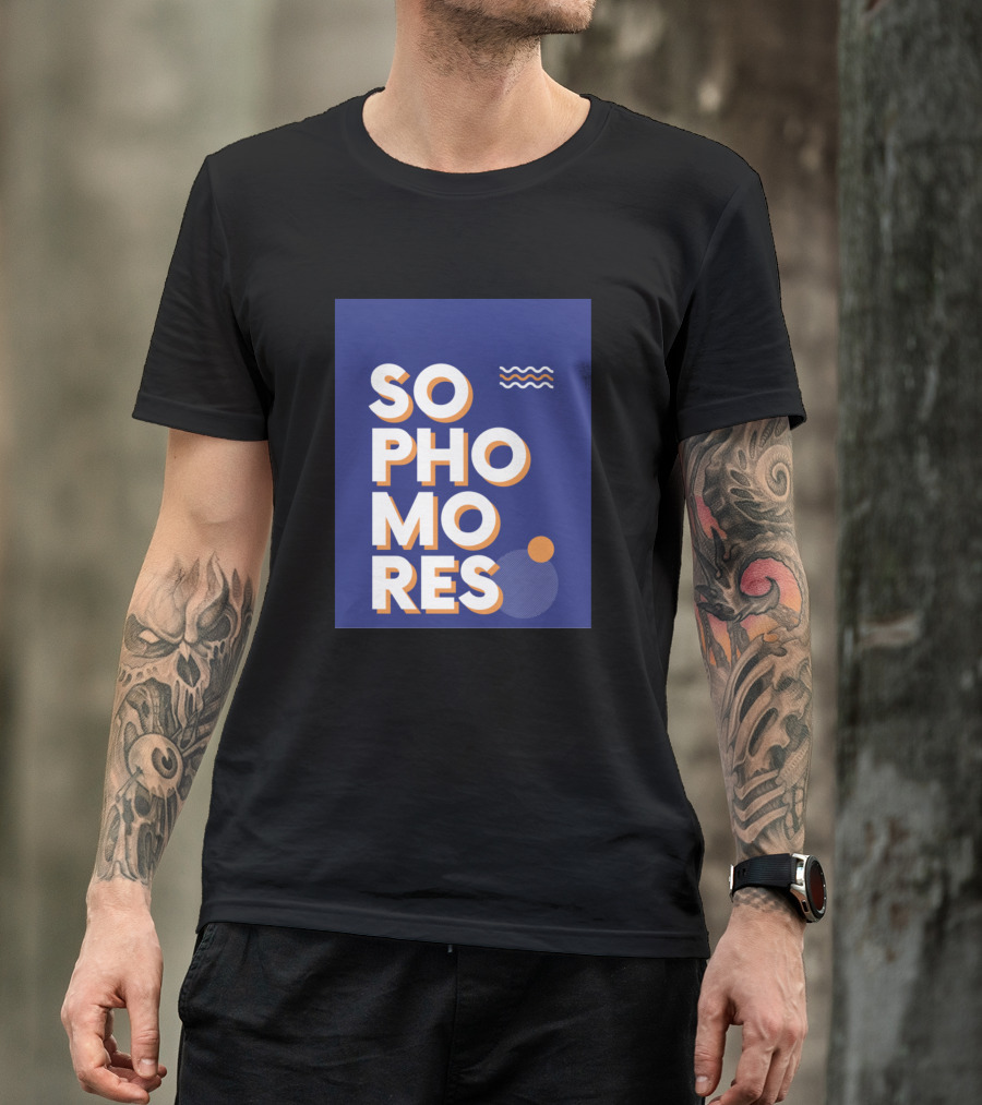 SOPHOMORES Retro Style Geometric Elements T-Shirt