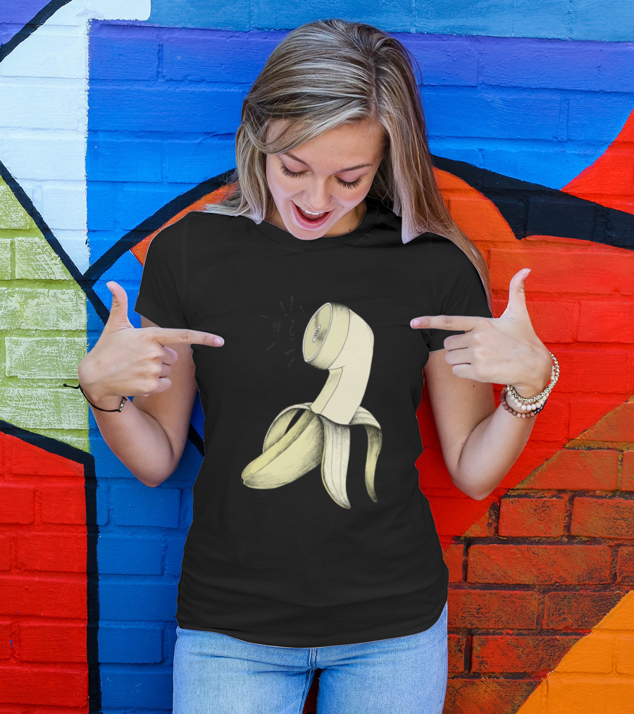 Tele Banana Vintage Telephone Receiver Banana Peel T-Shirt