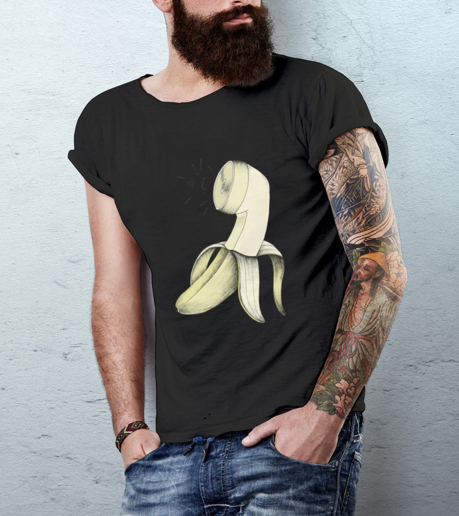Tele Banana Vintage Telephone Receiver Banana Peel T-Shirt