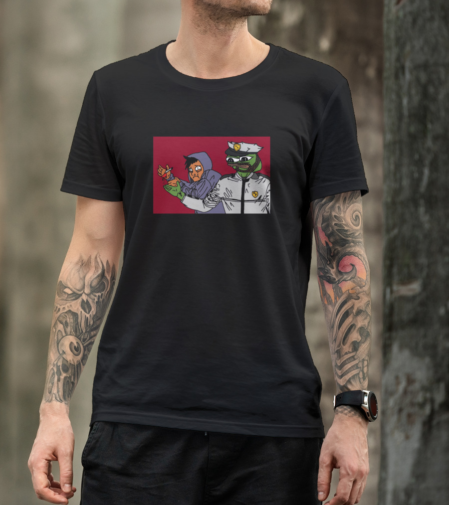 The Hornter Cannot Horntpost Pepe Officer Holding Heart Hoodie Character T-Shirt