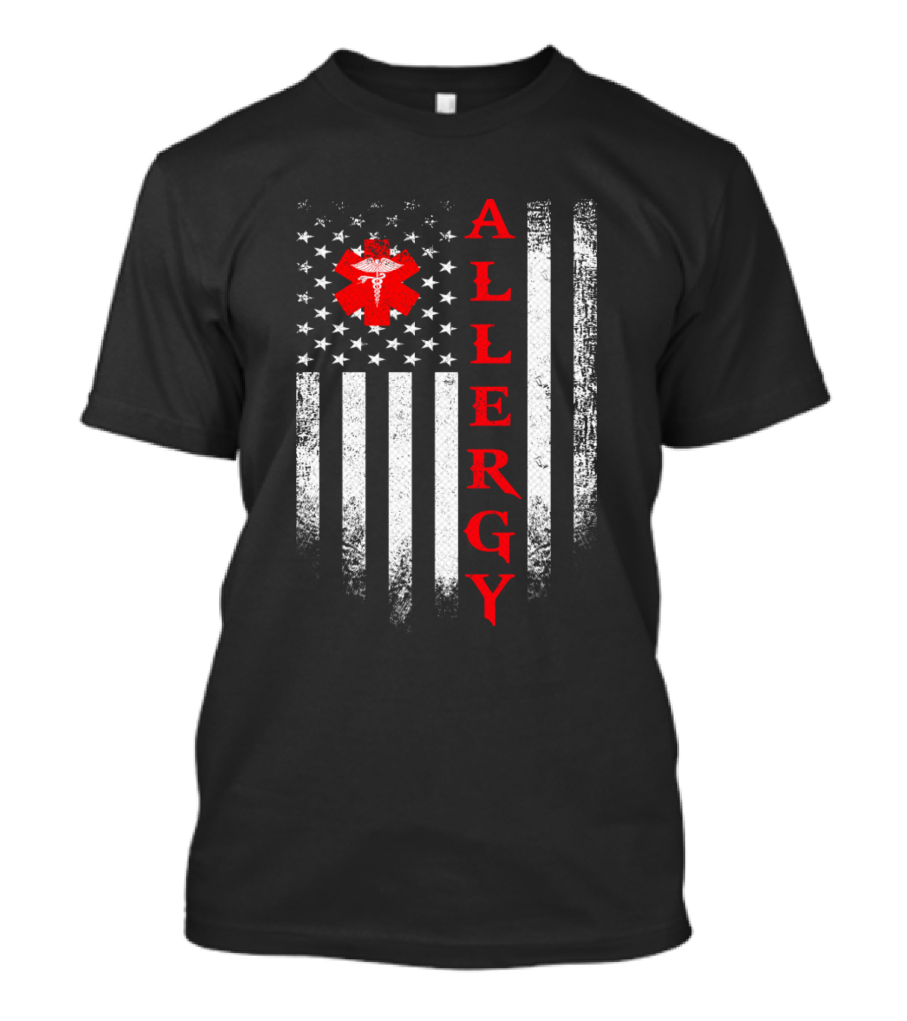 Vintage USA Allergy Flag With Allergist Design Elements T-Shirt