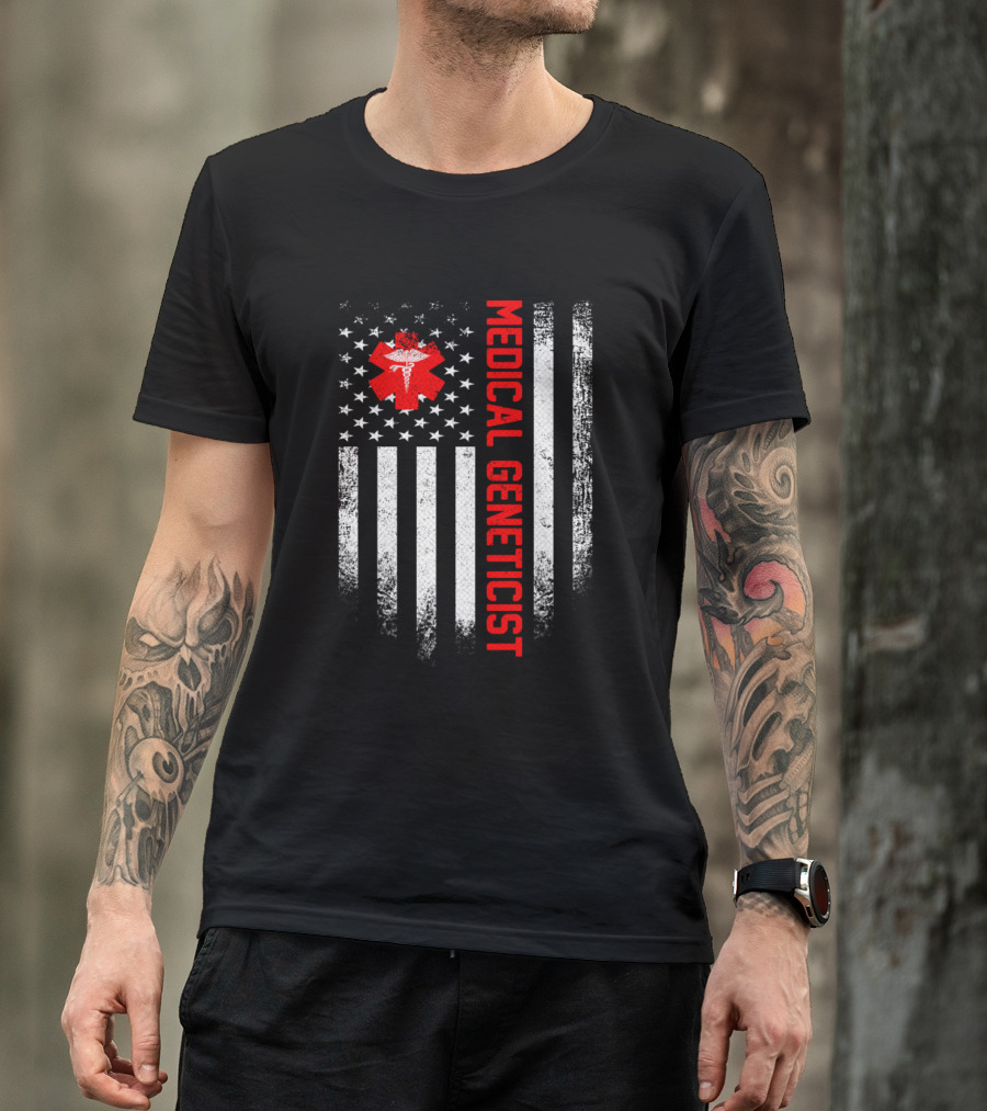Vintage USA Medical Geneticist American Flag T-Shirt