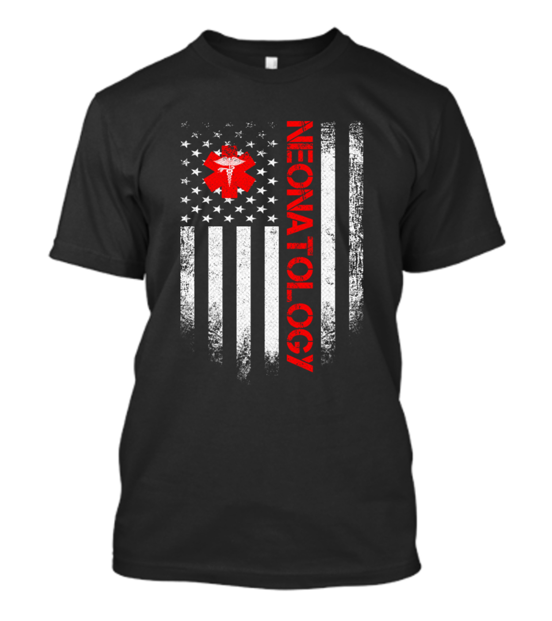 Vintage USA Neonatology Doctor American Flag Icon With Medical T-Shirt