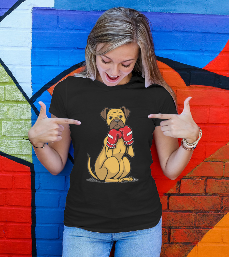 Boxing Boxer Dog With Red Gloves T-Shirt