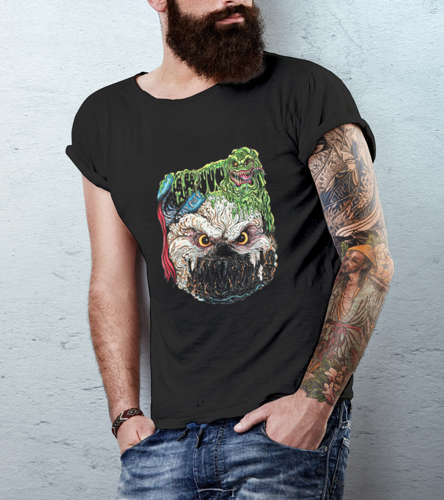 Stay Puft Ghost Marshmallow Slimer Monster Face T-Shirt