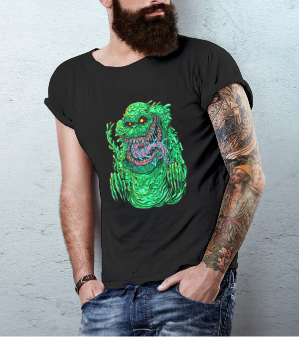 Gross Ghost Slimer Creature With Fish Grin T-Shirt