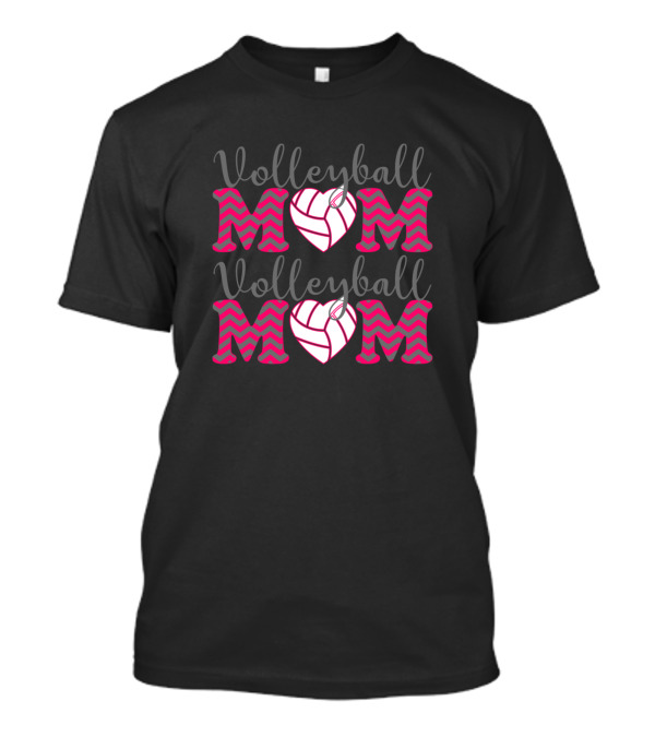 Volleyball Mom Chevron Heart T-Shirt
