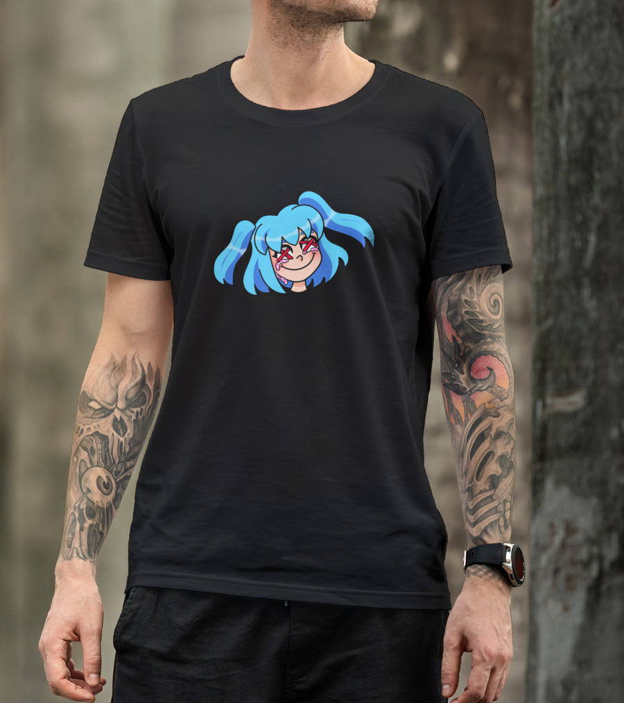 Wacky World Animated Blue-Haired Character T-Shirt