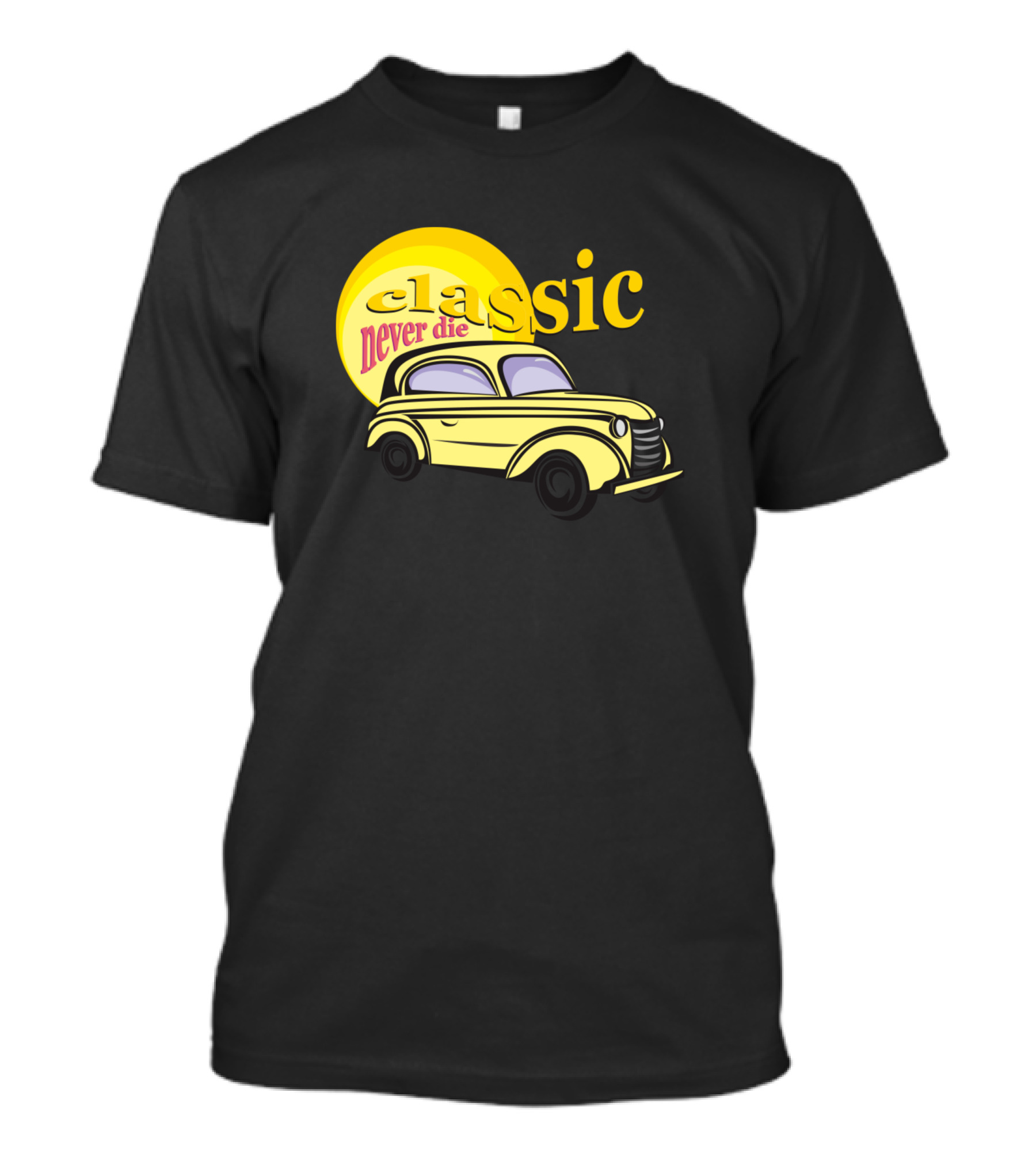 Classic Never Die Vintage Car Retro Sun T-Shirt