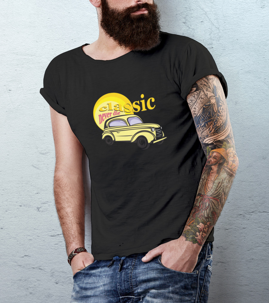 Classic Never Die Vintage Car Retro Sun T-Shirt