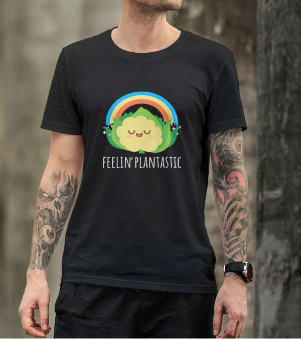 Feelin Plantastic Cute Vegan Vegetarian Vegetables Rainbow T-Shirt