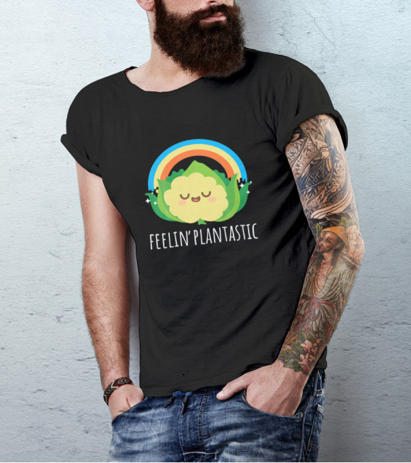Feelin Plantastic Cute Vegan Vegetarian Vegetables Rainbow T-Shirt