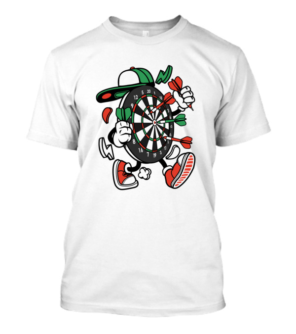 Dartboard Character With Arrows And Colorful Shoes T-Shirt