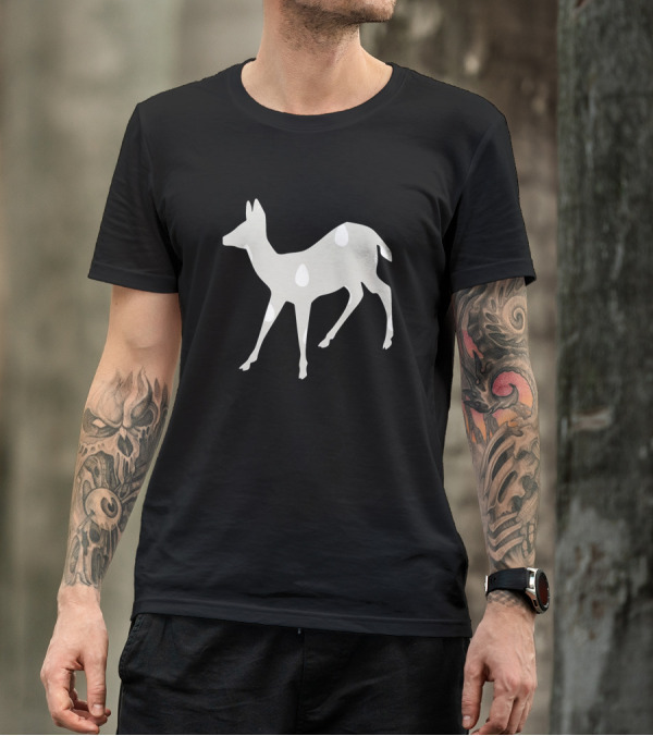 Deer 2 198 Silhouette Design With White Spots T-Shirt
