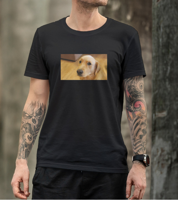 Golden Retriever Dog On Wooden Floor T-Shirt