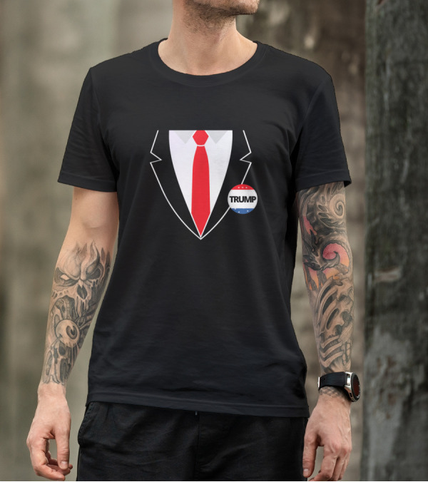 Donald Trump Suit Red Tie Trump Badge T-Shirt