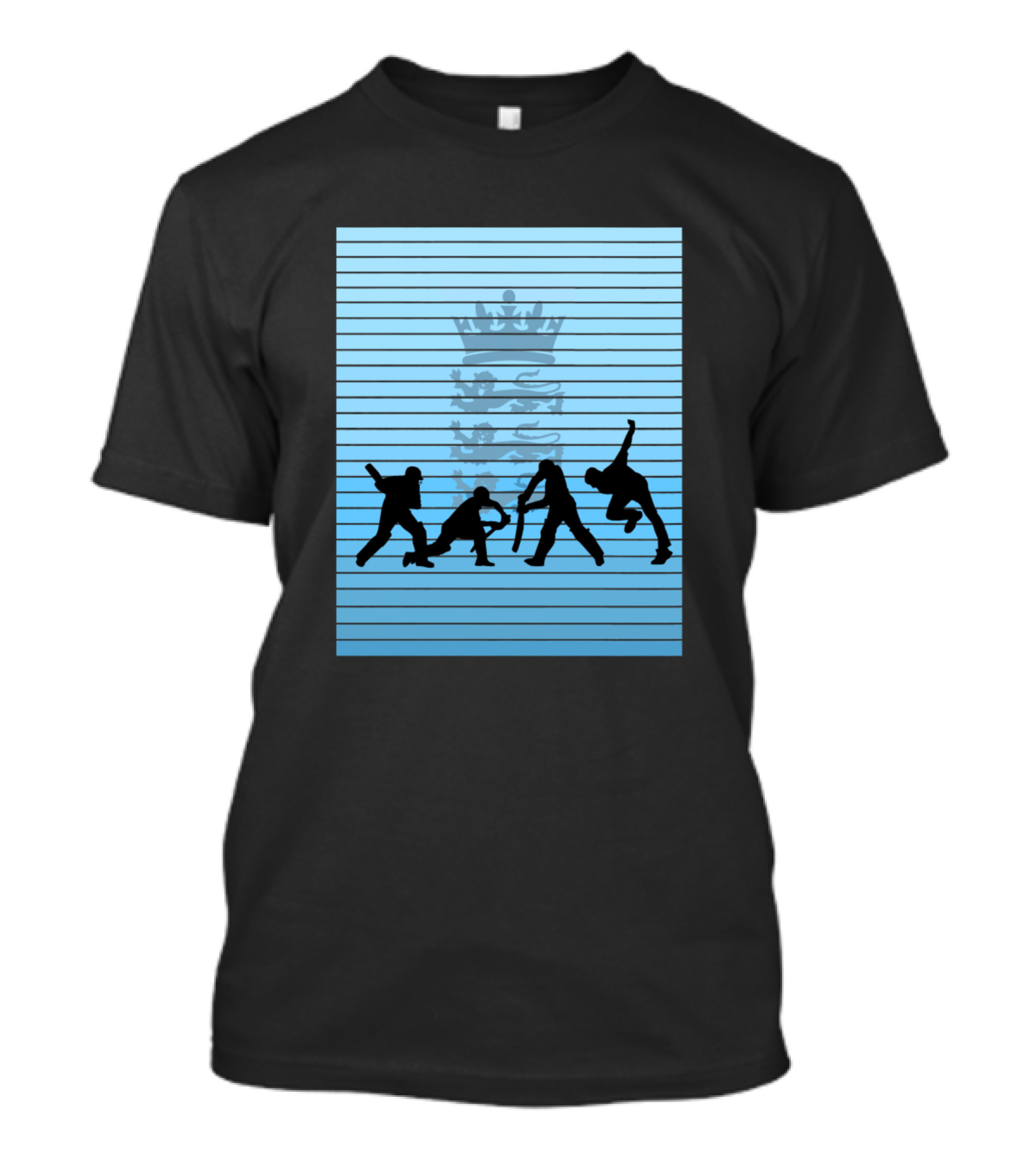 England Cricket Team Silhouettes With Crown T-Shirt