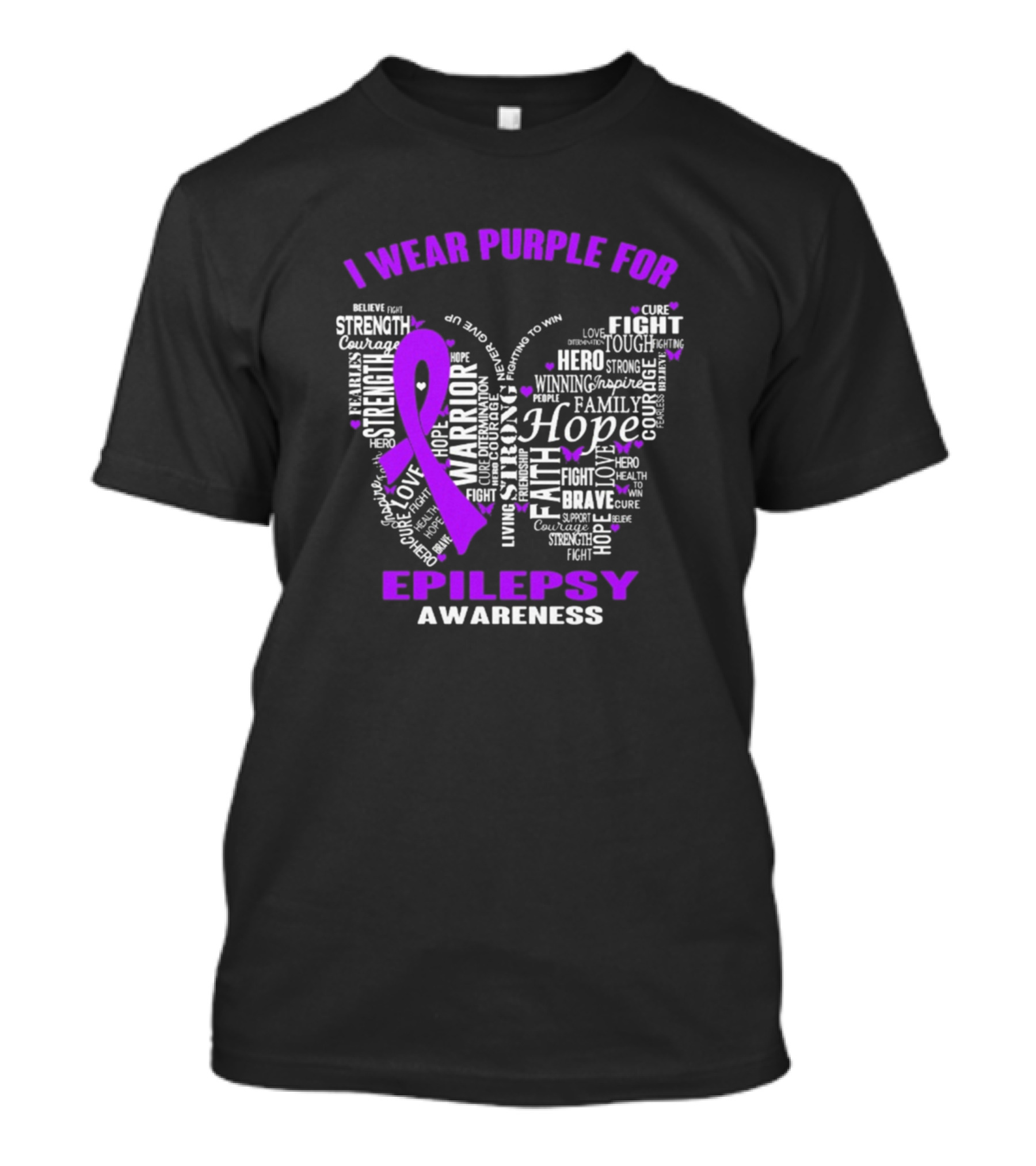 I Wear Purple For Hope Strength Courage Epilepsy Awareness T-Shirt