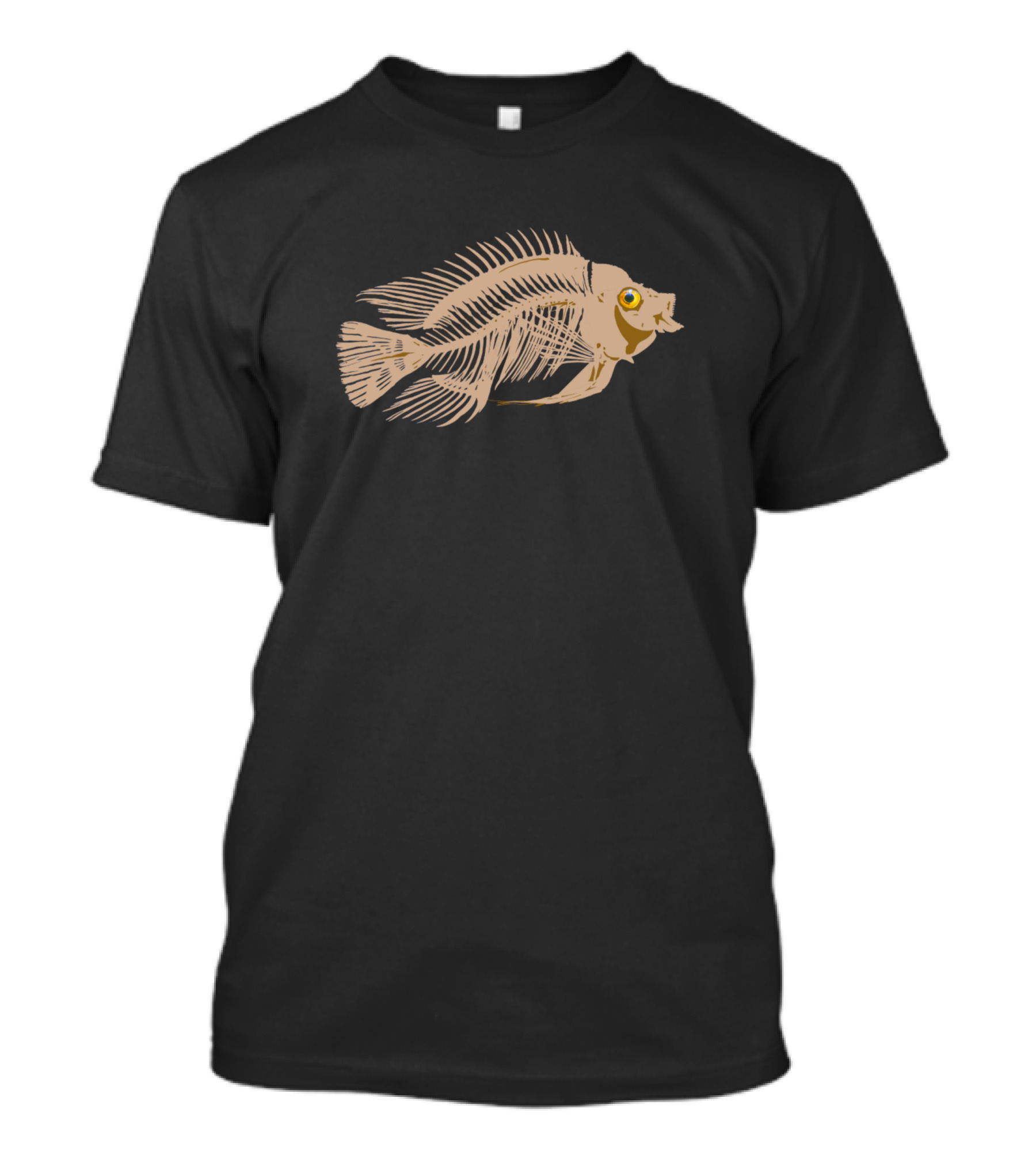 Fishbones Skeleton Illustration In T-Shirt