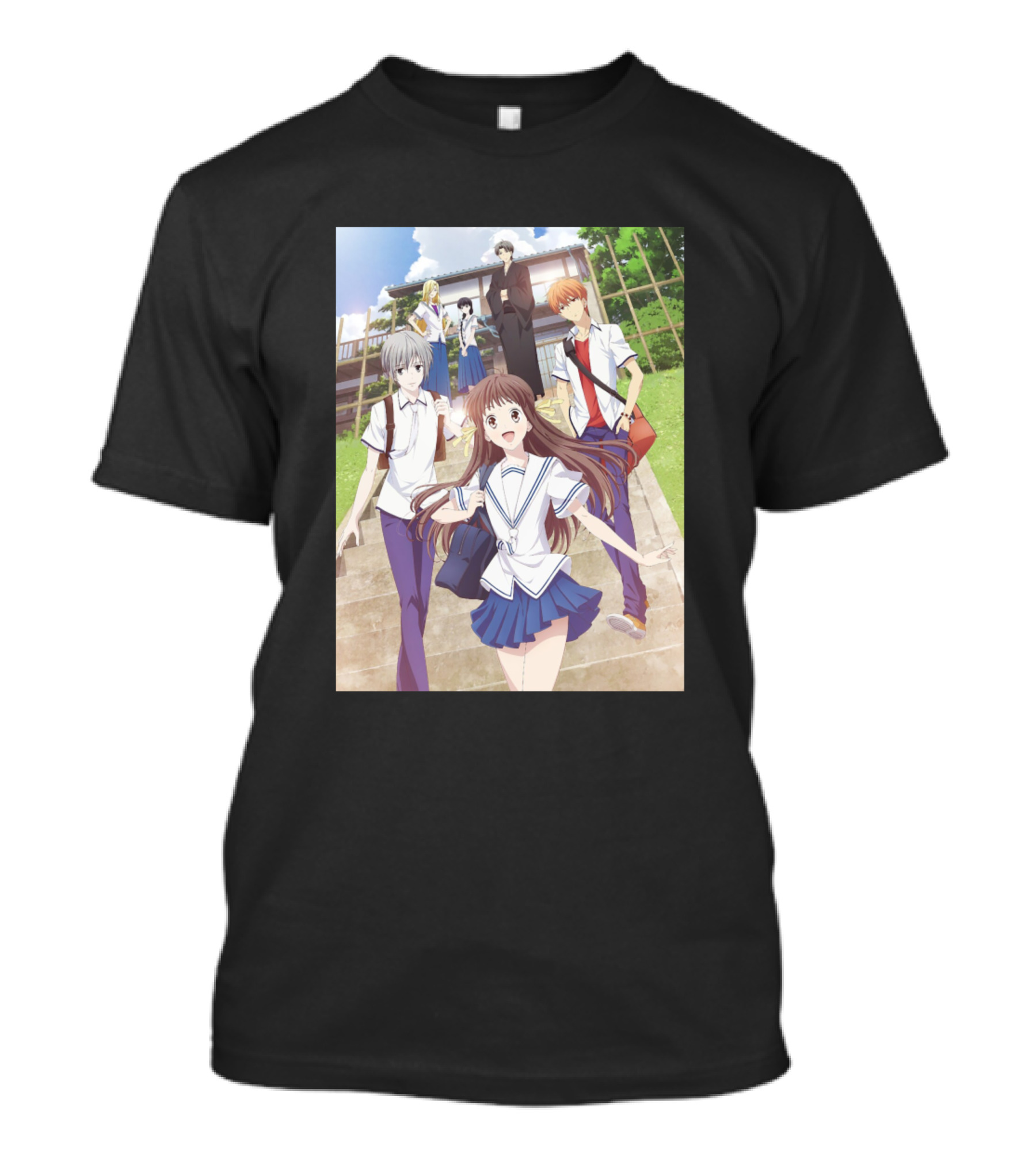 Fruits Basket Anime Character Group Walking Downstairs Scene T-Shirt