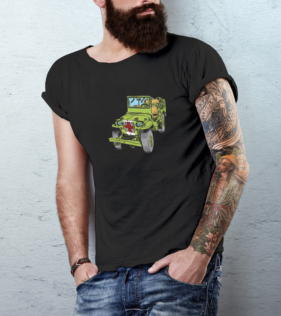 G503 Ww2 Military Jeep Vintage Illustration By R. Fioresi T-Shirt