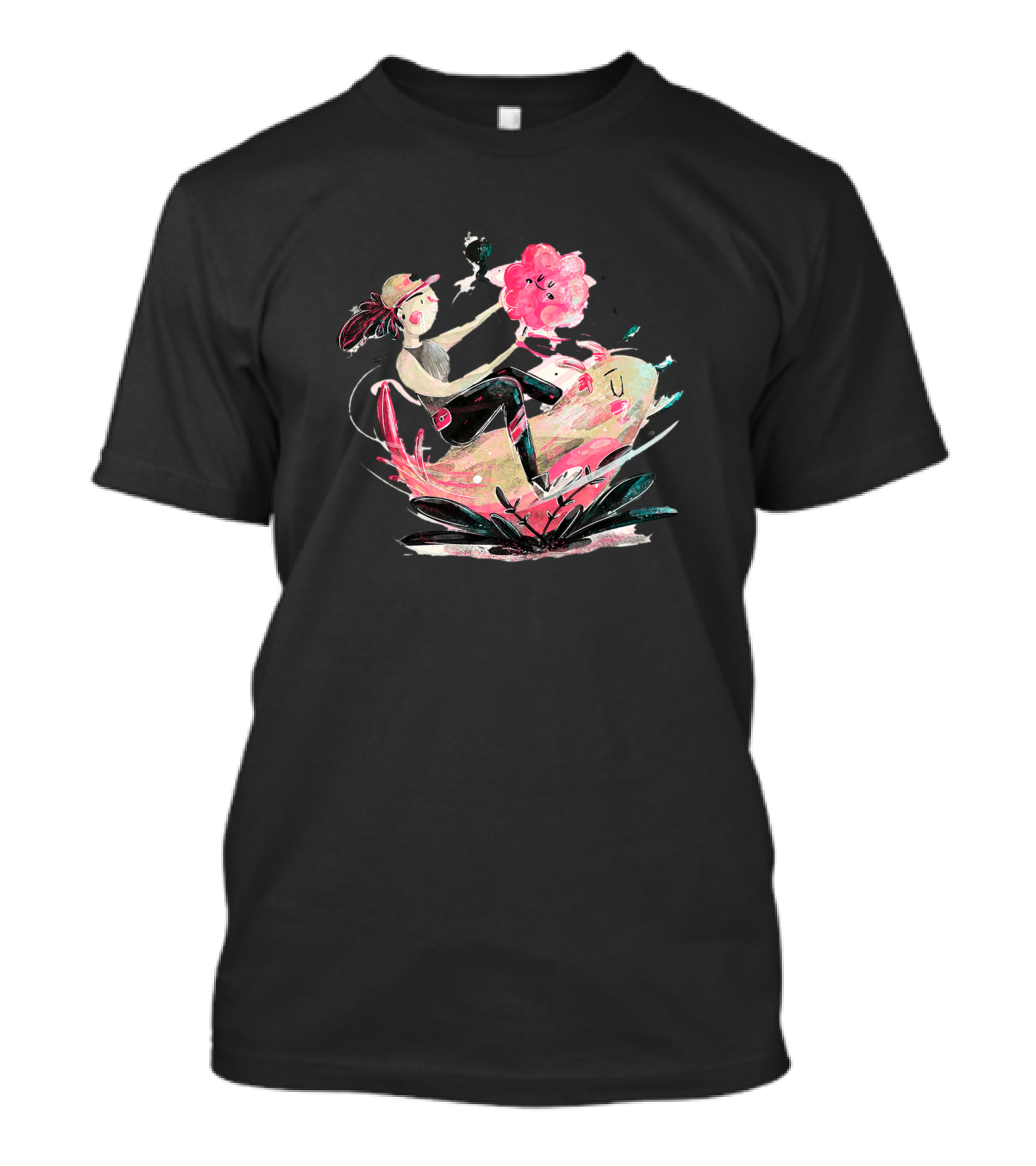 Girl And Shark Adventure Splash T-Shirt