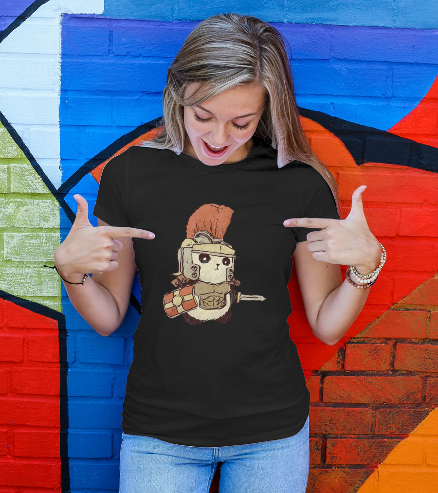 Gladiator Panda Roman Helmet Shield Sword Cute Warrior T-Shirt