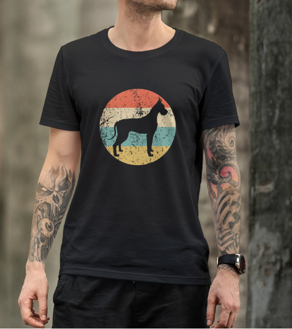 Great Dane Vintage Retro Silhouette Dog T-Shirt