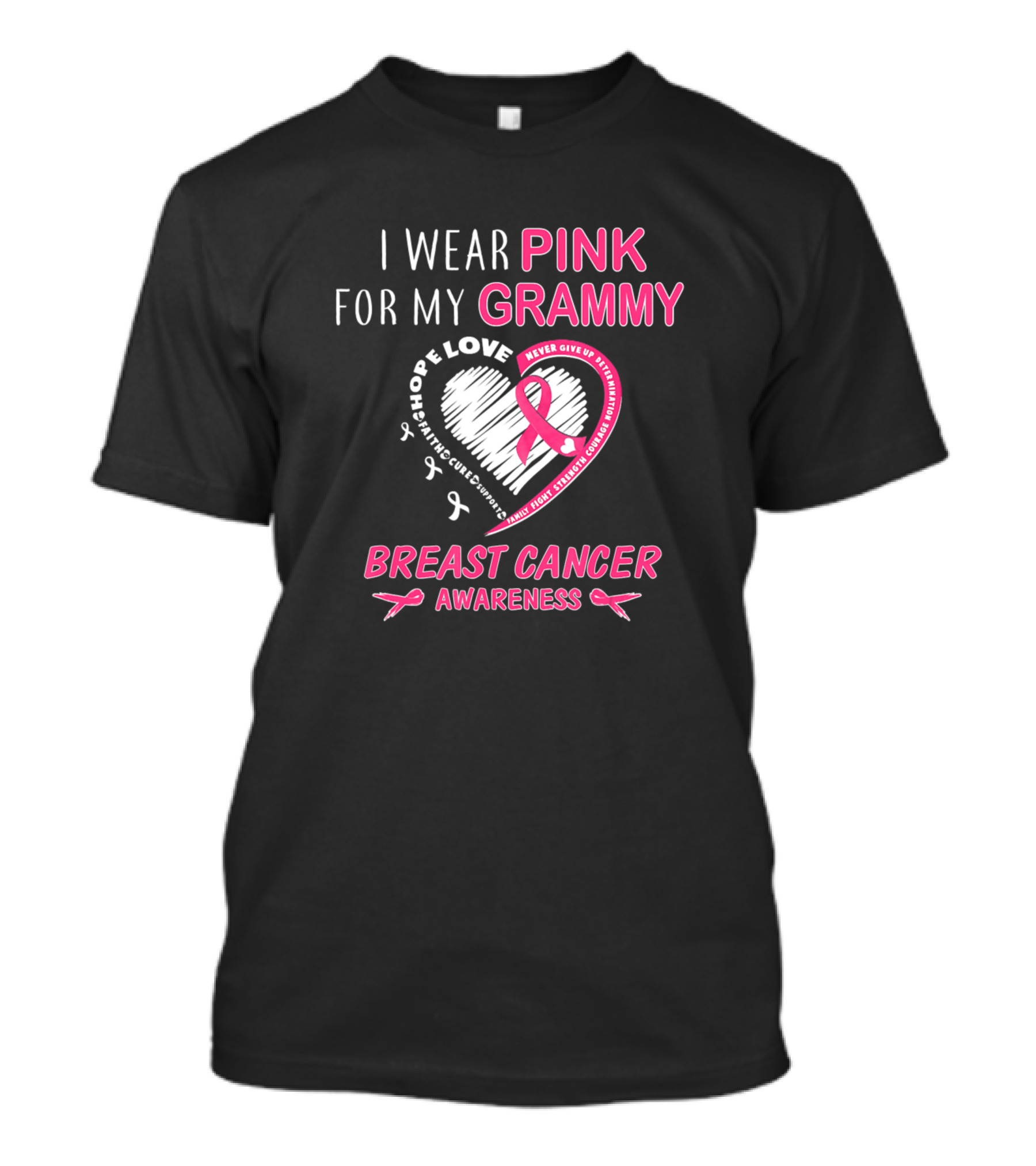 I Wear Pink For My Grammy Hope Love Breast Cancer Awareness T-Shirt