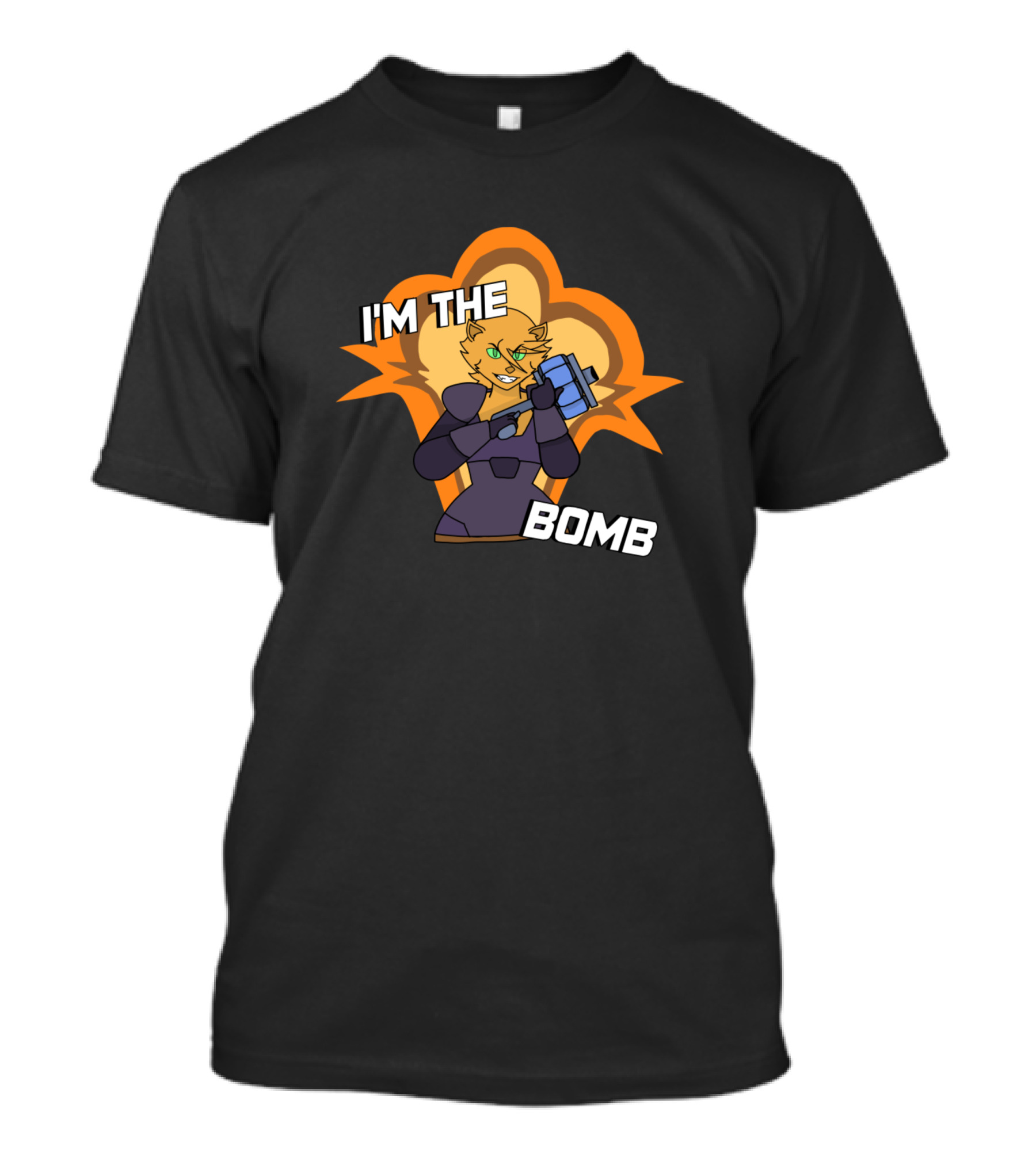 I'M THE BOMB Explosion Background Cartoon Character With Hammer T-Shirt