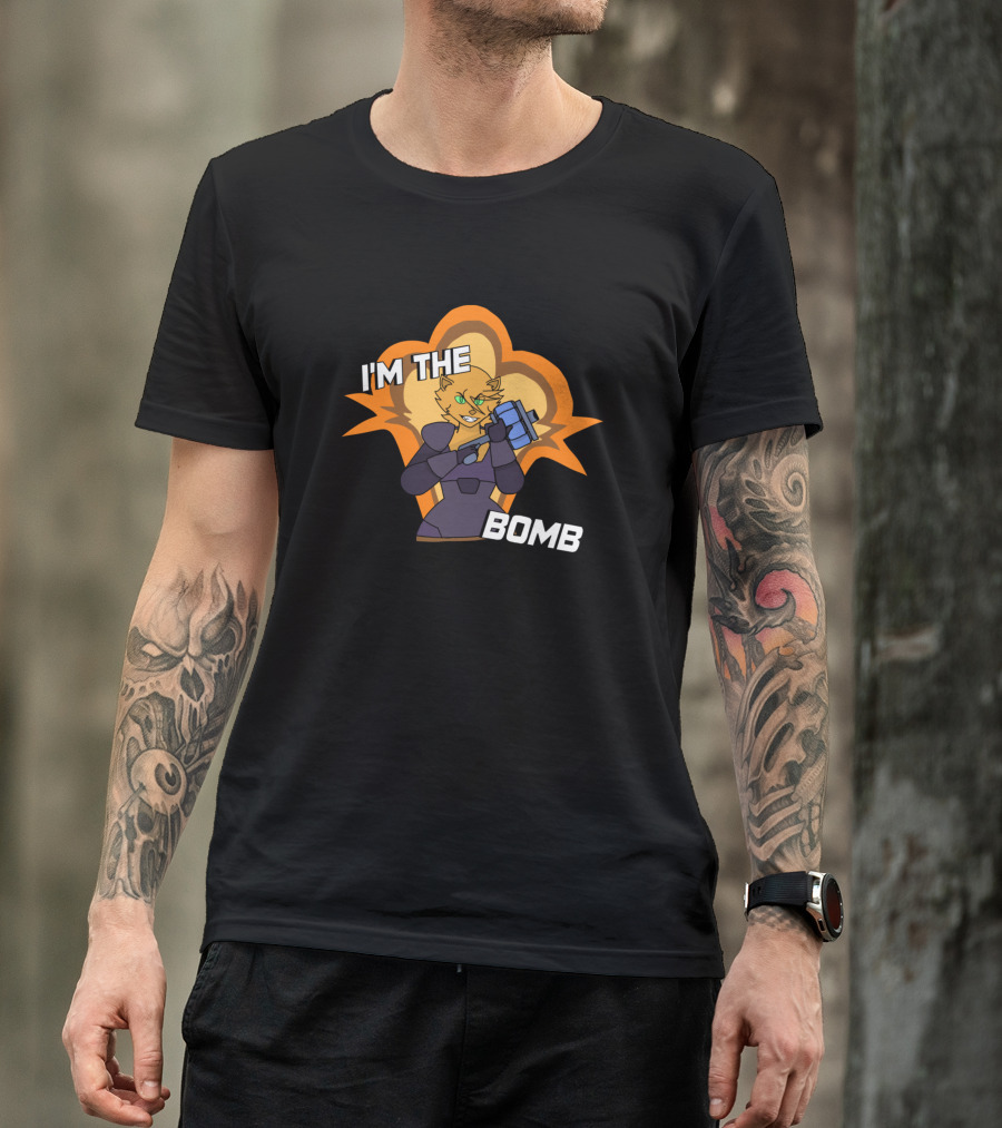 I'M THE BOMB Explosion Background Cartoon Character With Hammer T-Shirt
