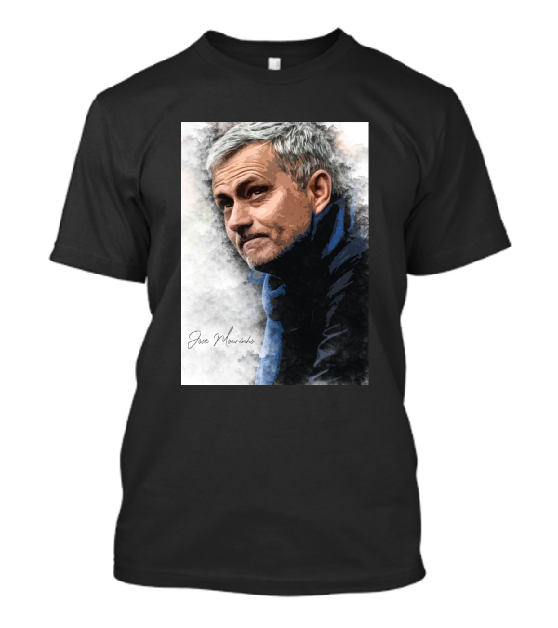 Jose Mourinho Portrait With Signature T-Shirt