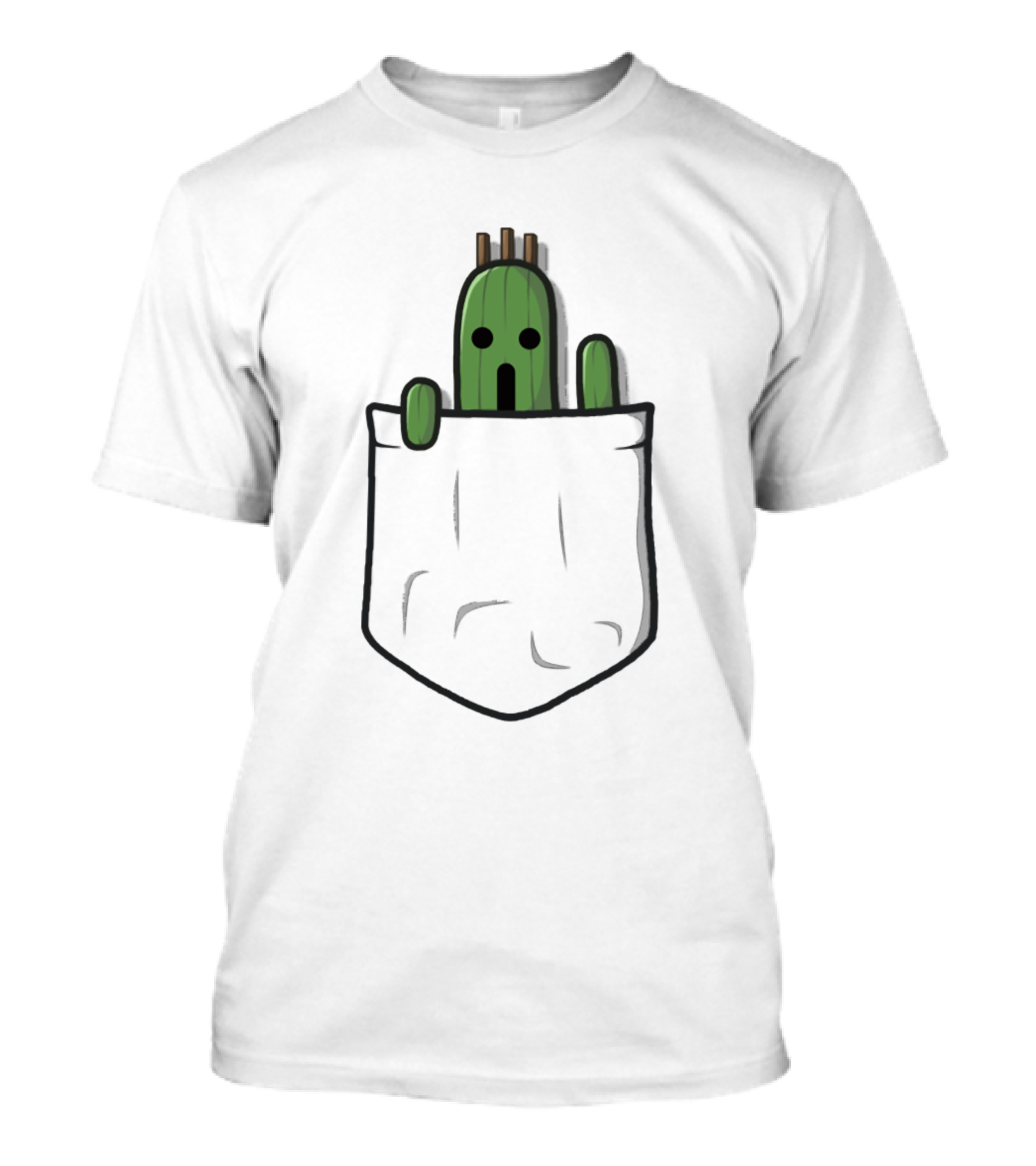 Little Cactuar In Black Pocket T-Shirt