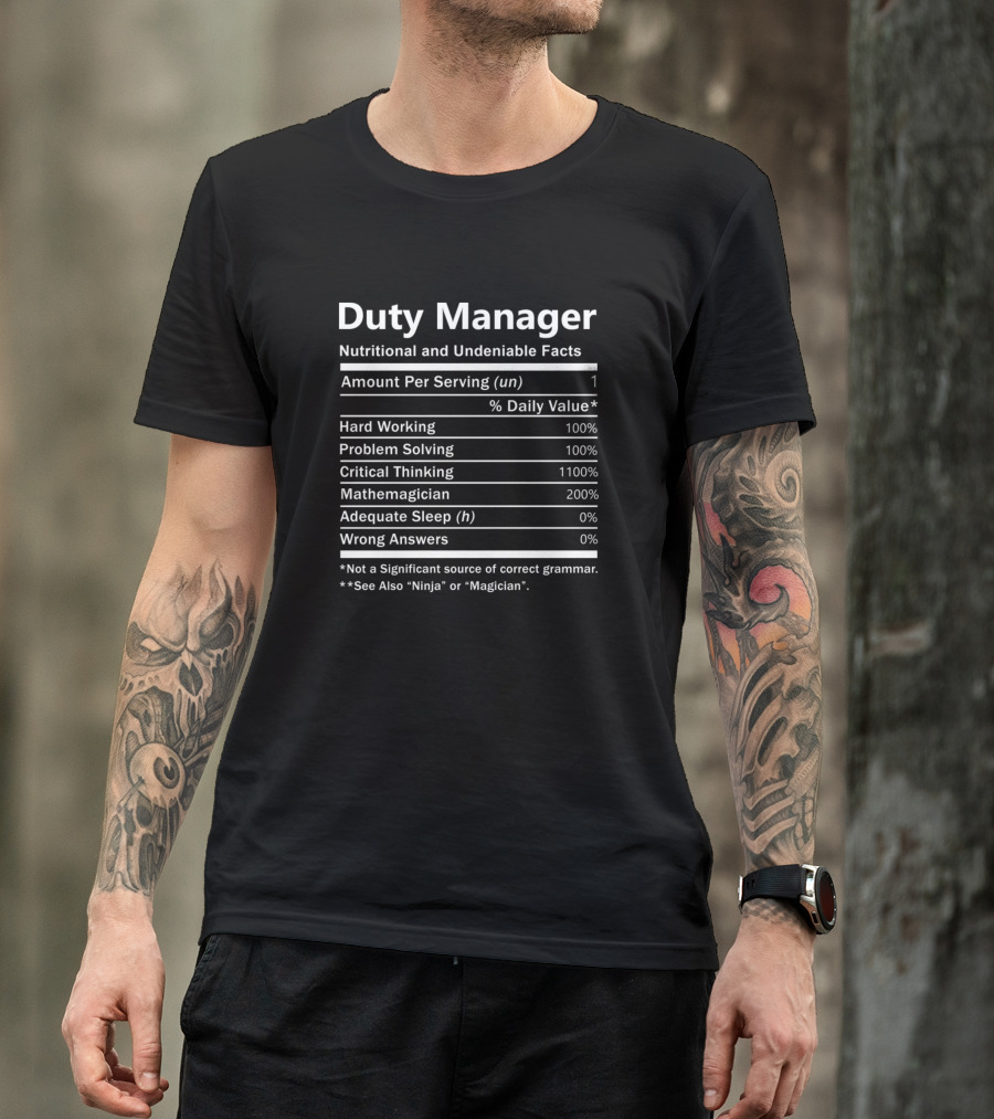 Duty Manager Hard Working Problem Solving Critical Thinking Mathemagician T-Shirt