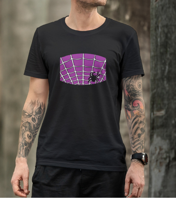 Funny Spider Mask Web Halloween Autumn T-Shirt
