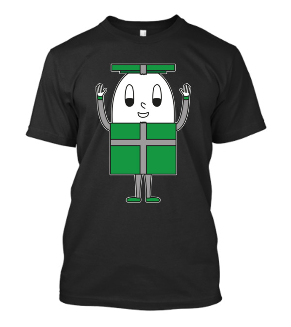 Egg Present Character With Green Wrapping And Happy Face T-Shirt