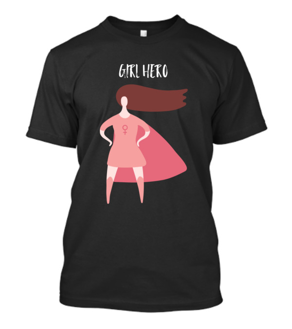 Empowered Girl Hero With Female Symbol Cape T-Shirt